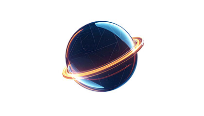 Digital Illustration of Planet with Ring System.