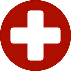 Obraz premium Medical plus icon featuring healthcare cross symbols in flat and line style, isolated on transparent background, hospital emergency aid sign illustration