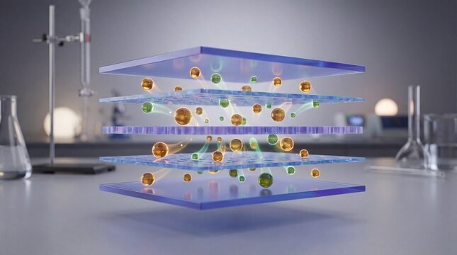 Nanomaterial Layered Structure with Atoms and Molecules in Lab