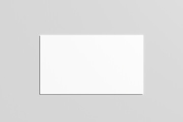 Top view Minimalist Blank Business Card Mockup. Isolated on gray background