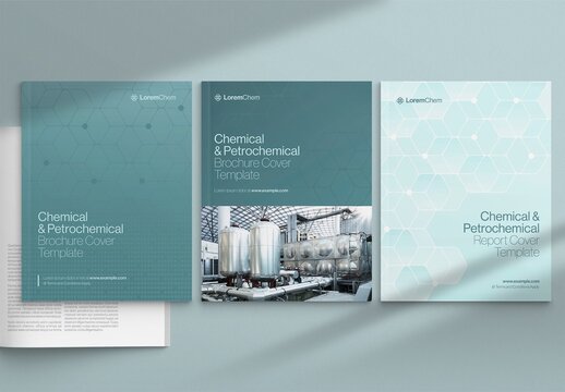 Brochure & Report Cover Template in Minimal Science, Chemical, Engineering & Medical Research Theme