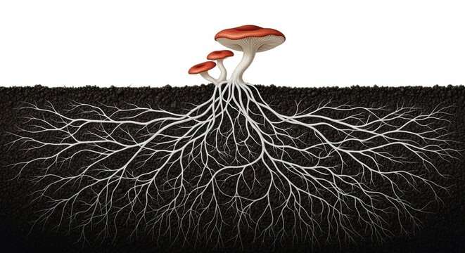 Magical Fantasy Mushroom Forest Floor Image With Intricate Below Ground Root System.jpg