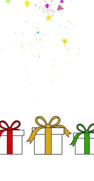 Holiday Gift Box Decoration, Minimal Greeting Card Background
