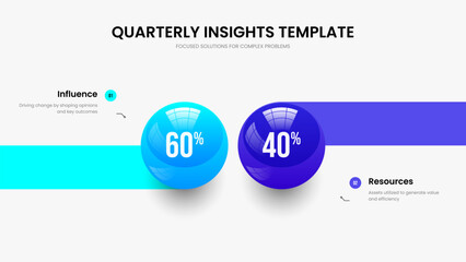 Clean Innovation Two Step Chart Slideshow Template. Consulting Solution Presentation Layout Vector Illustration. Medical Development 2 Element Infographic Slide Design.