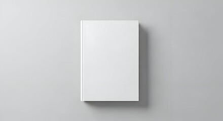 Minimalist White Book Cover on Gray Background with Top Down Perspective