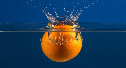 Orange Splashing into Water - A Refreshing Citrus Moment.