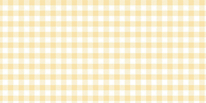 Yellow gingham or vichy pattern. Autumn or Thanksgiving day textile print for tabletop, picnic blanket, basket napkin, shirt or handkerchief. Cotton, linen or flannel design. Vector illustration Eps10