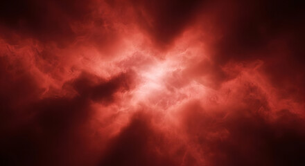 Dramatic red cloud formation with intense light burst