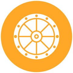 Obraz premium Wooden Wheel Icon