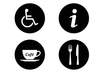 set sign icons for accessibility and services