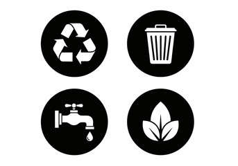 set of sign icons for cleanliness and the environment