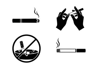 set the no smoking sign icon