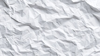 Obraz premium Blank white crumpled paper poster texture background, wrinkled paper wall mockup template with copy space