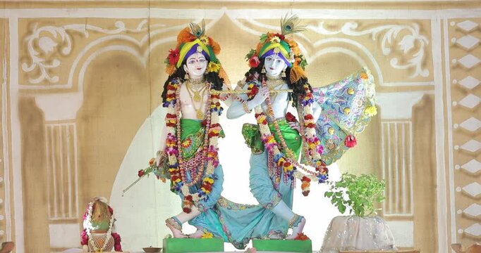 ISKCON Krishna Idol Close-Up, Divine Murti Darshan with Multiple Cinematic Angles