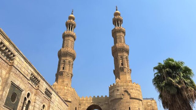 Historic minarets of Bab Zuwayla gate