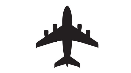 Airplane Silhouette in Modern Minimalist Style with Dramatic Backlighting on White Background for Aviation Industry