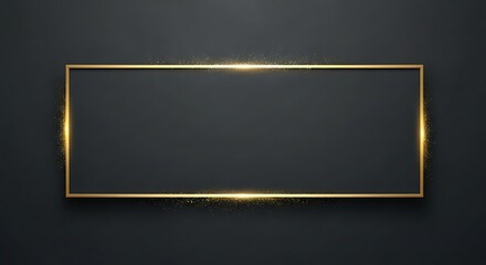 Elegant Gold Frame on Dark Background for Design Projects.