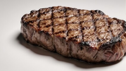 Perfectly Grilled New York Strip Steak with Distinct Grill Marks.