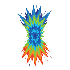 Obraz premium Vibrant Multicolored Starburst Design Element.