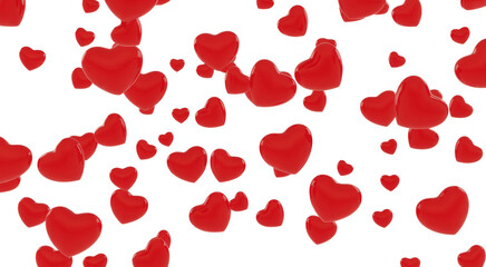 Vibrant Red hearts and a beautiful Love background perfect for Valentine's Day, featuring a Romantic design with various Heart shapes.