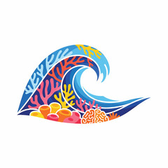 A stylized wave with coral reef patterns © Muh