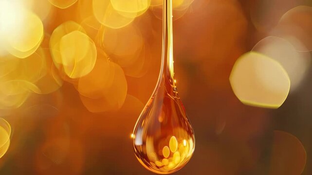 a drop of sandalwood oil close-up. Selective focus