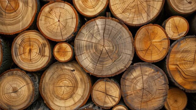 background of wooden logs. Selective focus