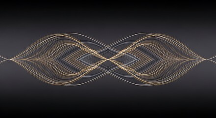 Abstract Light Waves on Dark Background - Modern Design Element.