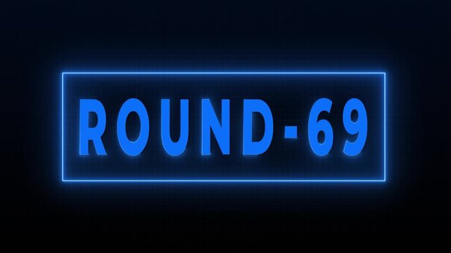 Round 69 Neon Tech Countdown Frame Animation Background 4K