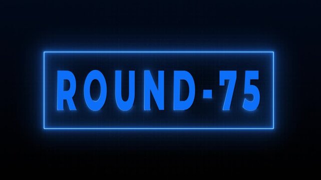 Round 75 Neon Digital Countdown Screen Animation 4K