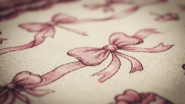 Elegant Pink Bows Pattern Background Animation Loop for Fashion Projects or Decoration with Subtle Movement and Soft