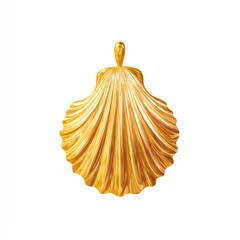 Golden shell decoration on a white isolated background.