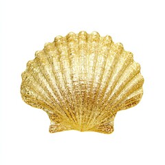 Gold shell on a white isolated background.