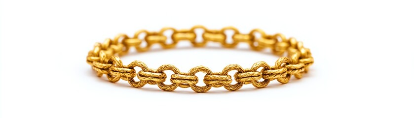 Golden ring on white isolated background.