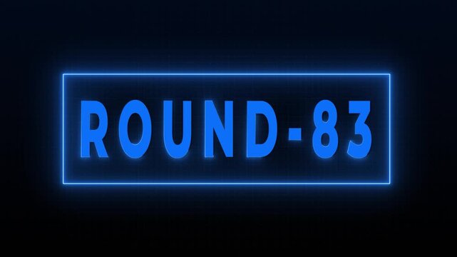 Round 83 Neon Tech Countdown HUD Interface Screen Animation 4K