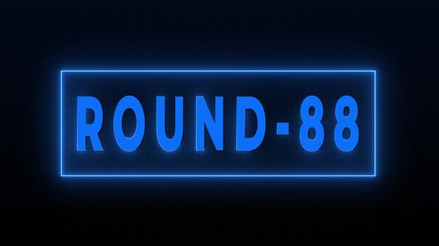 Round 88 Neon Tech Countdown HUD Interface Screen Animation 4K