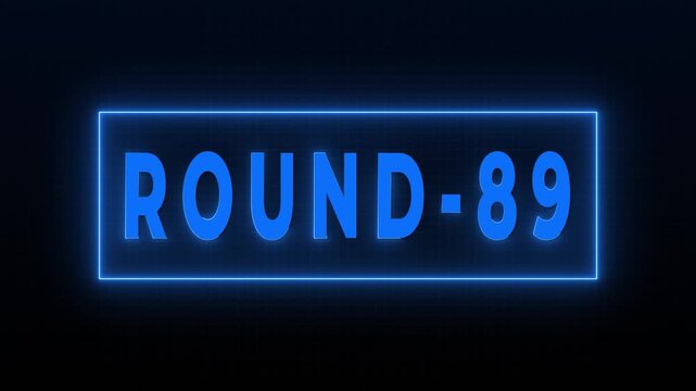 Round 89 Neon Tech Countdown HUD Interface Screen Animation 4K