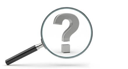 Magnifying Glass Over Question Mark