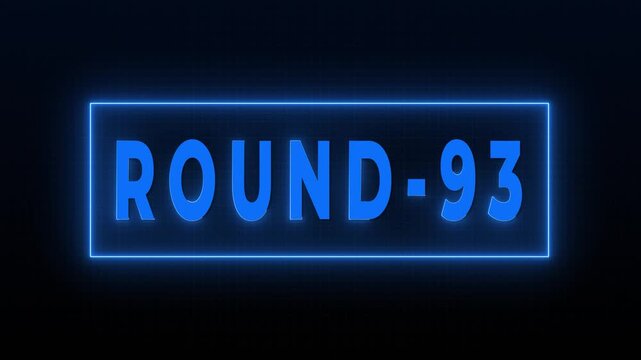 Round 93 Futuristic Neon Countdown Frame Animation Loop Background 4K