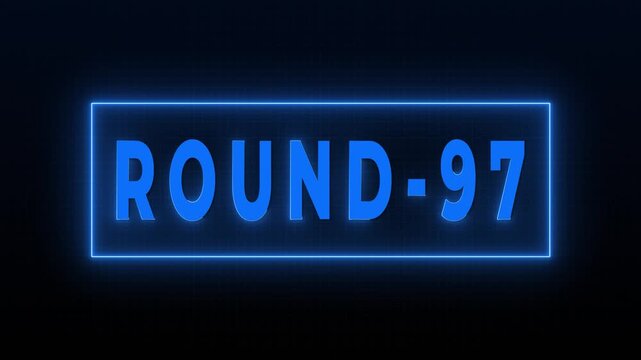Round 97 Neon Countdown HUD Interface Screen Animation Background Loop 4K