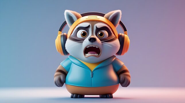 cartoon weasel with a shocked face