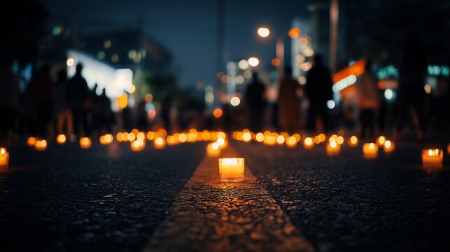 Participants gather for Earth Hour to raise awareness about climate change through candlelight