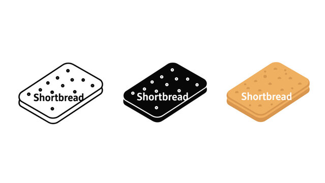 Three variations of shortbread biscuits Vector