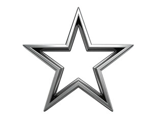 Fototapeta premium Shiny metallic star with a hollow center against a black background