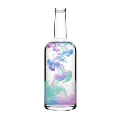 &ldquo;Colorful Swirl Water Bottle &ndash; Abstract Dye in Clear Glass Stock Image&rdquo;
