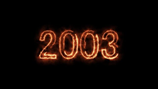 New year 2003 text icon animation glowing neon, 2003 Review Neon text animation. 
2003 Happy new year 2003 neon animated background, 2003 neon line text. Abstract 2003 neon text animation