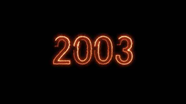New year 2003 text icon animation glowing neon, 2003 Review Neon text animation. 
2003 Happy new year 2003 neon animated background, 2003 neon line text. Abstract 2003 neon text animation