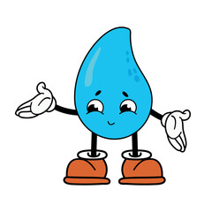 Cartoon Water Drop Character
