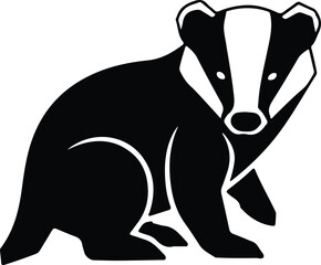 silhouette minimalist badger wild animal icon isolated on white background vector design © AbuSadat