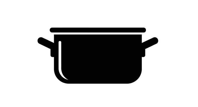 Black cooking pot icon ek kitchen utensil ko represent karta hai jo khana pakane ke liye use hota hai. Ye icon ek bold aur simple silhouette style mein design kiya gaya hai jisme pot aur handles clear